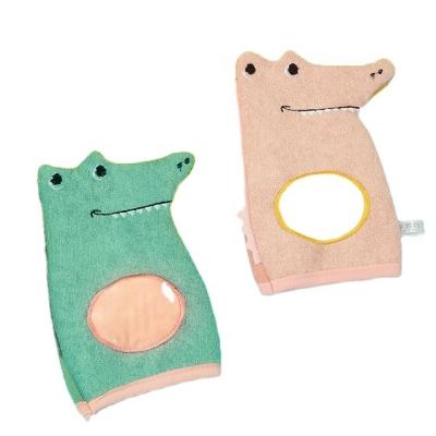 China Hand Puppet Bath Wash Glove Cleaning Towel with Animal Designs for Kids Bath Glove for sale