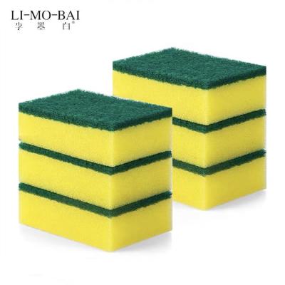 China Sustainable Kitchen Cleaning Sponge With Scrubbing Pad Dishwashing Kitchen Sponges Pot Scrubber Green for sale