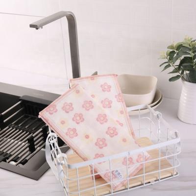 China Sustainable Customize Clean Wash Label Magic Kitchen Dishes Washing Recycle Cotton Rag for sale