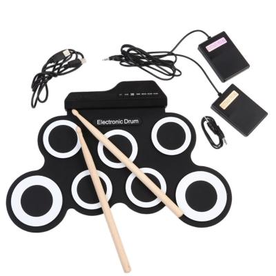 China Electric Drum Kit Professional Electronic Set Digital Entertainment Silicon High Quality Drum Pad Roll Up Electronic Drum Set for sale