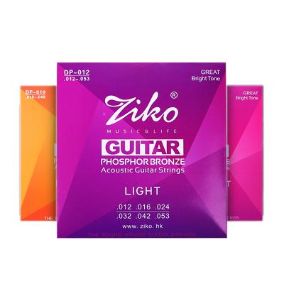 China Wholesale Ziko DP-010/011/012 Fashionable Brass Acoustic Guitar Phosphor Bronze Strings Ziko Guitar Strings for sale