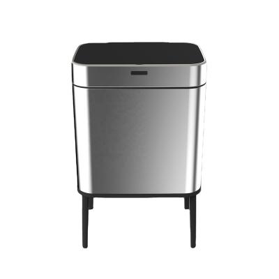 China Sustainable Wholesale 60L Large Automatic Electronic Kitchen Desktop Sensor Square Trash Can for sale