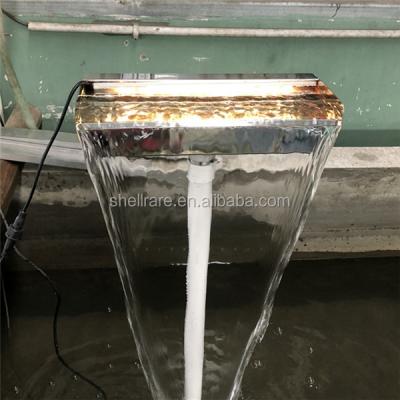 China Easy install mirror finish stainless steel blade stainless steel waterfall fountain garden and pool water waterfall for sale