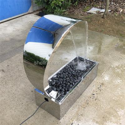 China Polish Easy Decorative Garden Waterfall Installment Stainless Steel Waterfall Spillway Pool Fountain for sale