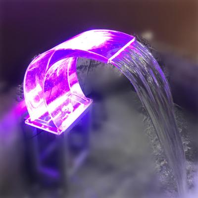 China Swimming Pool Waterfall Waterfall Acrylic Blade with LED Light for Garden and Pool for sale