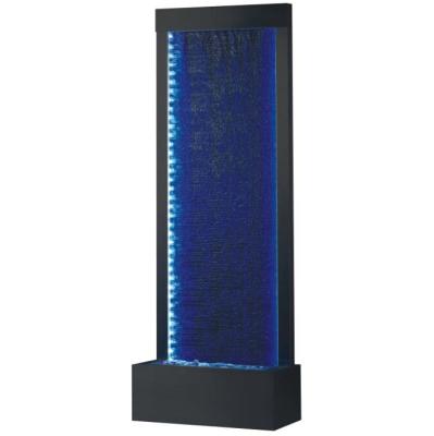 China Modern Competitive Wholesale Black Glass Wall Waterfall And Home Lighting Waterfall For Room Divider for sale