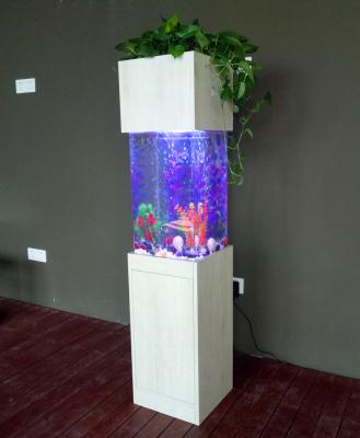 China Water Viable Aquarium Acrylic Fish Tank With Wooden Cabinet Fish Tank Fish Tank With Flower Planter for sale