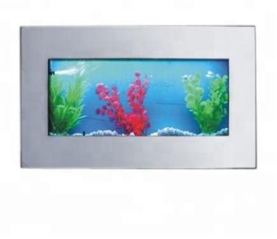 China Viable Wall Mounted Aquarium Fish Tank Glass Tank And Metal Frame Fish Tank Beautiful for sale