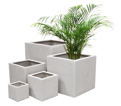 China Modern Led Square Flower Pot , Waterproof Stainless Steel Flower Planter for sale