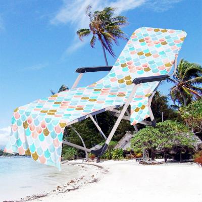 China The latest sustainable beach chair towel factory supply beach towel microfiber above the chair towel for sale