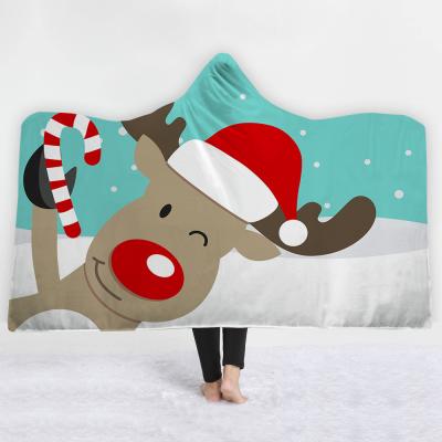 China Professional Wearable Christmas Baby Blankets Unique Design Custom Hooded Blanket for sale