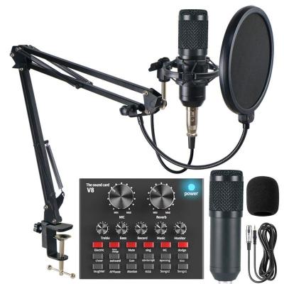 China V8 Desktop Audio Sound Card Set BM800 Condenser Microphone For Live Skype YouTuber Karaoke Game Recording for sale