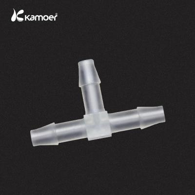 China Long Life Kamoer T Shaped Three Way White Plastic Tubing Hose Connector For Peristaltic Pump for sale