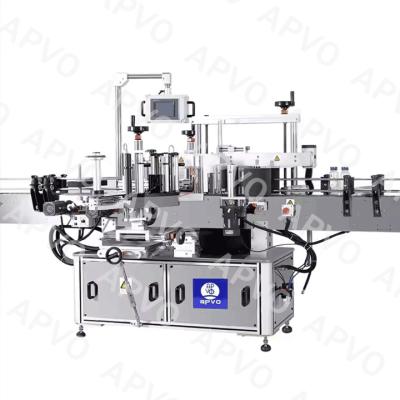 China 80BPM vollautomatische Etikettiermaschine Doppelseitige runde Flachflaschenetikettiermaschine zu verkaufen