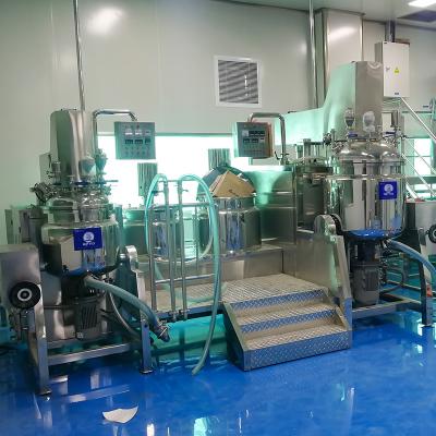 China Equipamento de fabricação de loções comerciais a vácuo 100L-10000L Equipamento de produção de cosméticos à venda