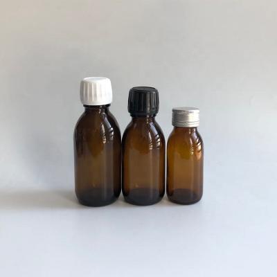 China 100/150/200/250/300ml Medicine Jar Amber Syrup Glass Pharmaceutical Bottle Medicinal Screw Cap Pilfer Visible Tamper for sale