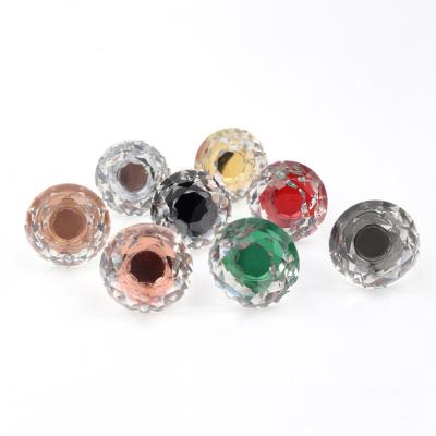 China Colorful Crystal Glass Cupboard Closet Drawer Modern Cabinet Knob Handles Pulls VT-01.217 for sale