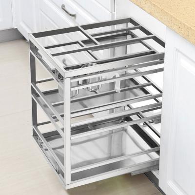 China Modern Design Viable Wholesaler Adjustable Kitchen Large Capacity Grid Cabinet Basket Rack WTB-034 for sale