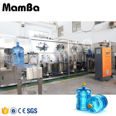 China Food 5 Gallon Bucket Water Filling Machine Automatic Returnable Bottling Line For 19 Liter Barrel for sale