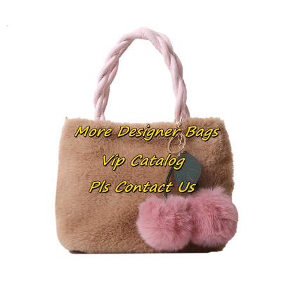 China Fashion Bag A Brand New Arrival Main Bucket Bag Pu Leather Purses And Fur Handbags Bucket Handbag Winter Fur Leather Handbags for sale