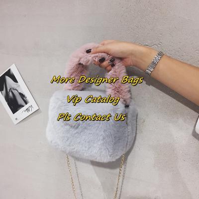 China High quality fashion bolsas femenina pray plush bag winter purses women ladies fur chain purses and handbags for sale