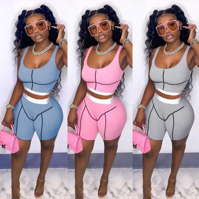 China WANITA QUICK DRY custom fashionable clothes neon baju workout set 2021 summer women's two piece sets women's two piece sets 2 piece set for sale