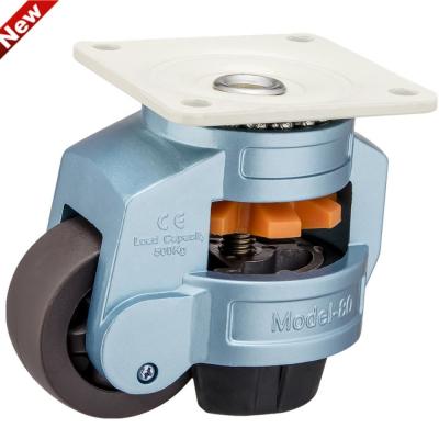 China Flat Free Factory Directly Supply 80A Super Heavy Duty Blue Caster 1 Ton Leveling Caster Wheel for sale