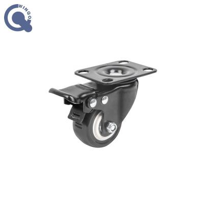 China 5 Inch 125mm Flat Freestanding Caster Chair With PU Stroke Panel Plate Swivel Casters PP With Brake for sale