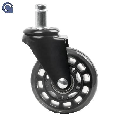 China Hot Same Modern PU Caster Wheel Clear 3 Inch Office Chair Caster PU Roller Office Chair Caster Wheel for sale