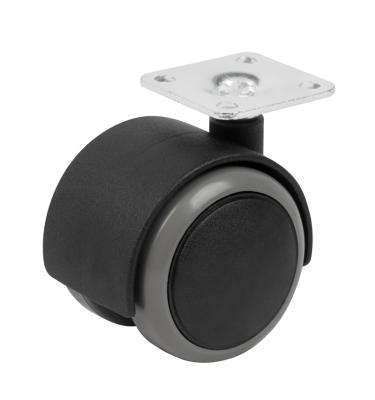 China 1.5 Inch 40mm Modern Caster Chair With PU Stroke Panel Plate Swivel Casters PP Casters for sale