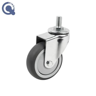 China Screw 75mm Light Duty Wholesale Furniture Caster Wheel TPR Lockable 3 Inch Caster Wheels for sale