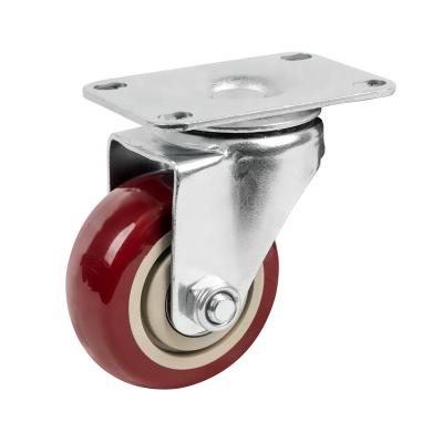 China Direct Red PVC Container Caster 2.5inch 3inch 4inch 5inch Flat Free Caster Trolley Caster for sale