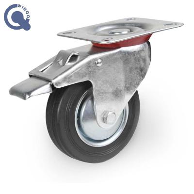 China Other 5inch 6.5inch 8inch Large Size Heavy Duty Caster Wheels Swivel Trailer Wheel Locking Rubber Caster Wheels for sale