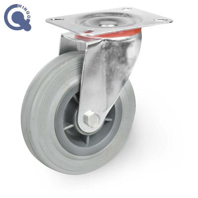 China Other Best Quality 5 Inch Caster Square Axle With Brake Rubber Wheel Polyurethane Casters Wheels Caster for sale