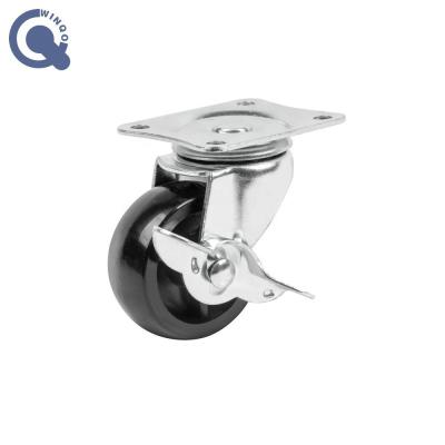 China Factory Price 30mm Flat Freestanding Casters With Heavy Duty Thread Stem Swivel PP Retractable Wheels For Sales for sale