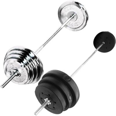 China Durable wholesale gym equipment factory price cheap hot sale barbell plated barbell wightlifting bar for sale