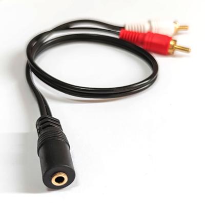 China Monitor 3.5mm 2RCA Female to Male Stereo Audio Cable 3.5mm 1/8