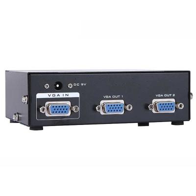 China MT-3502 Powered VGA Splitter 1 Into 2 Distribution Box Video Signal Copy With High Resolution 350MHz 1080p Power Adapter MT-3502 for sale