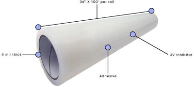 Chine Ruloir de film de protection de surface PE autoadhésif transparent de 24 * 100 pieds pour l'enveloppe de collision à vendre