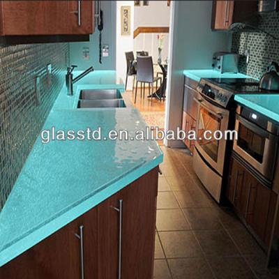 China Enticing you to feel the warmer contemporary blue onyx glass countertop for sale