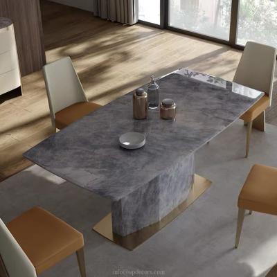 China Modern Adjustable Luxury Marble Dining Table Table (Other) With Price Efficient Dining Table Set 8 Chairs for sale