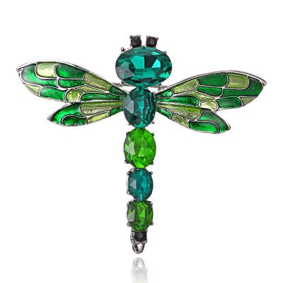 China ALLOY crystal glass brooch fashion personality dragonfly insect brooch for sale