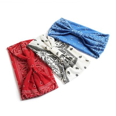 China Fashion Bohemian Cotton Stretch Women Headband Headwrap Turban Headwear Bandage Hair Bands Wide Bandana for sale