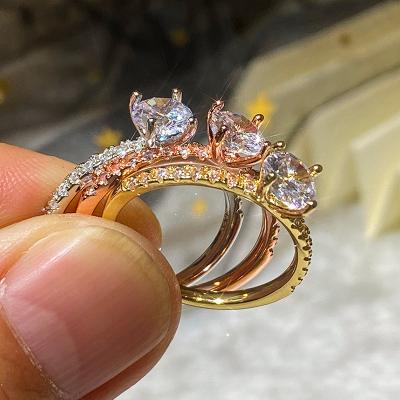 China FASHIONABLE European and American Zircon Simple Engagement Ring Plated Diamond Ring for sale