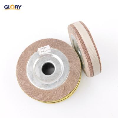 China Stainless Steel GLORY Abrasive Tools Aluminum Oxide 150mm Fin Sanding Wheel for sale