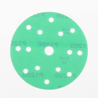 China Wood / Metal / Stainless Steel 150mm Colors Green Film Sanding Disc For Car Polishing for sale