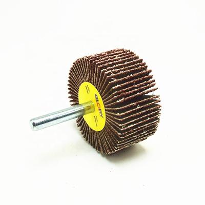 China For Metal Tube Grinding China Factory Aluminum Oxide Fin Wheel With Spindle For Stainless Steel And Metal Grinding for sale