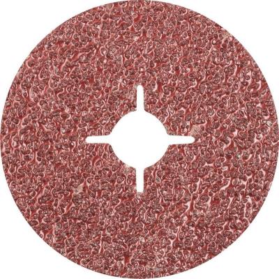 China GLORY 4 Inch P60 Cross Hole 0.8mm Thickness Aluminum Oxide Fiber Abrasive Deburring Disc For Deburring for sale