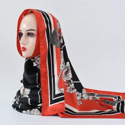 China Polyester 2021 hot sale summer scarf ladies fashion square soft large bawal scarf scarves shawl custom made pattern high quality for sale