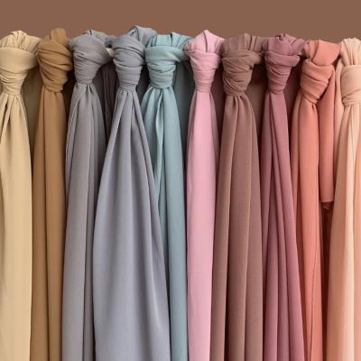 China Plain High Quality Heavy Seam Shawl Muslim Hijab Chiffon Polyester Chiffon Hot Sale Factory Price for sale